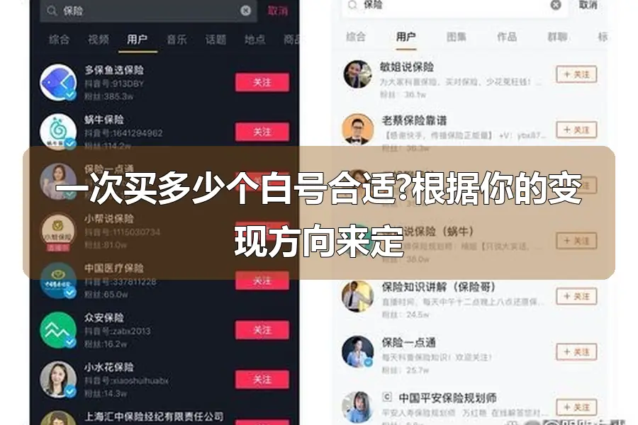 一次买多少个白号合适?根据你的变现方向来定